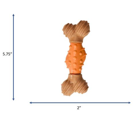 Show full view: Ethical Pet BambonePeanut Butter Flavored BoneDog Toy, Brown/Orange, 6-in slide 5 of 6