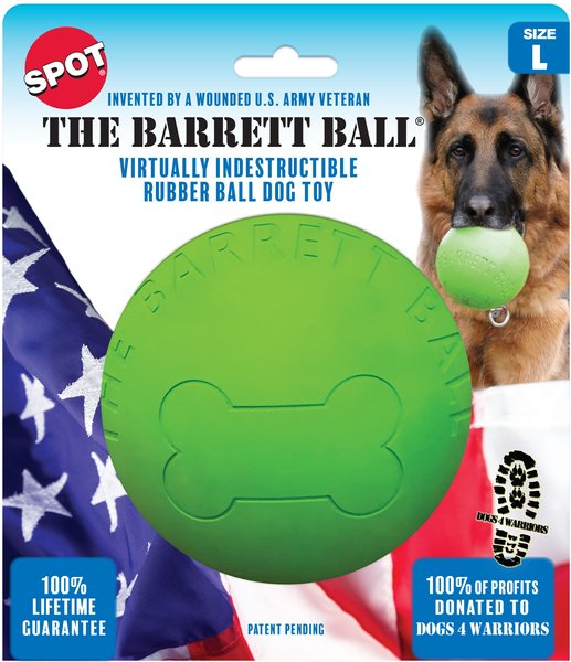 Show full view: Ethical Pet Barrett Ball Dog Toy, Green, 5-in slide 1 of 4