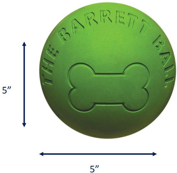 Show full view: Ethical Pet Barrett Ball Dog Toy, Green, 5-in slide 3 of 4