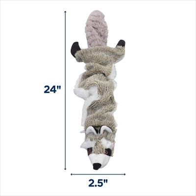 Show full view: Ethical Pet Bungee Skinneeez Raccoon Stuffing-Free Squeaky Plush Dog Toy slide 2 of 2