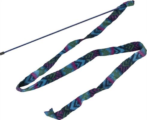 Show full view: Ethical Pet Cat Prancer Fleece Frenzy Wand Cat Toy, Color Varies slide 4 of 6