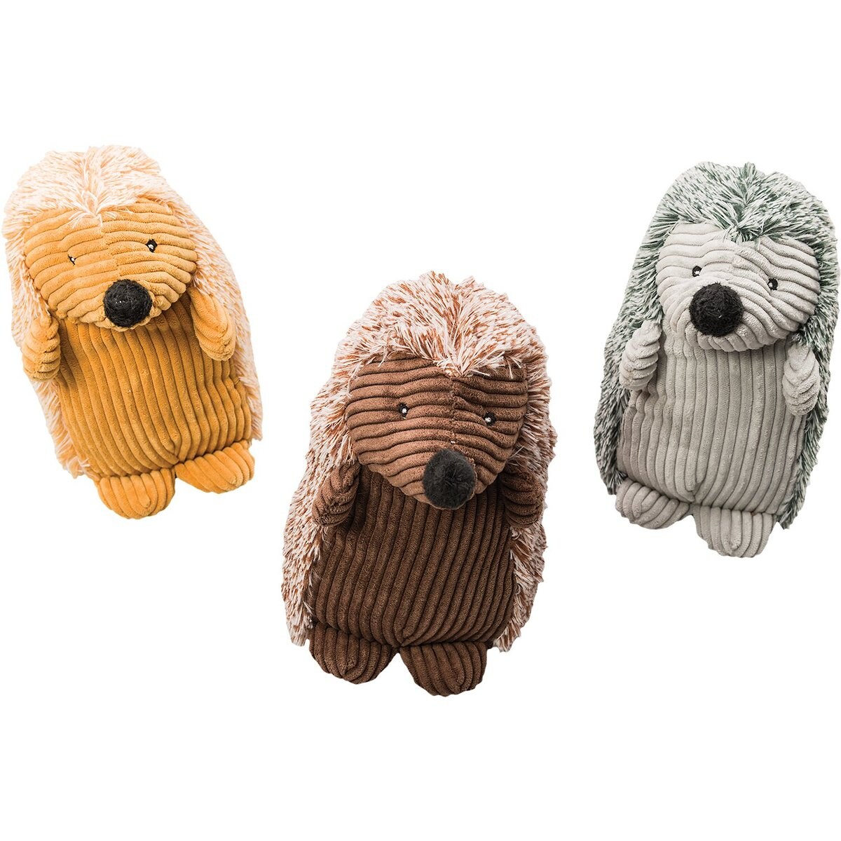 Ethical Pet Corduroy Hedgehog Squeaky Plush Dog Toy, Character Varies