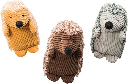 Show full view: Ethical Pet Corduroy Hedgehog Squeaky Plush Dog Toy, Character Varies slide 1 of 3