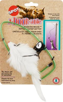 Show full view: Ethical Pet Door-Able Bouncing Mouse Cat Toy with Catnip, Color Varies slide 3 of 7