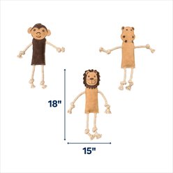 Ethical Pet Dura-Fused Leather Jungle Dog Toy, Character Varies slide 2 of 2