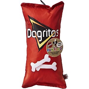 Ethical Pet Fun Food Dogritos Chips Plush Squeaky Dog Toy, Assorted, 14-in