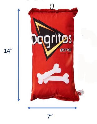 Show full view: Ethical Pet Fun Food Dogritos Chips Plush Squeaky Dog Toy, Assorted, 14-in slide 4 of 5