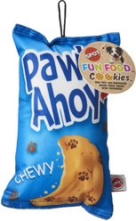 Ethical Pet Fun Food Paws Ahoy Plush Squeaky Dog Toy, Assorted