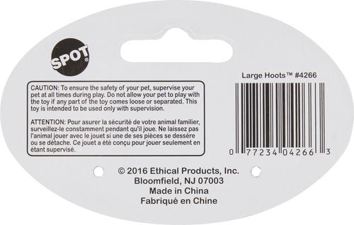 Show full view: Ethical Pet Hoots Owl Squeaky Plush Dog Toy, Color Varies, 3-in slide 5 of 8