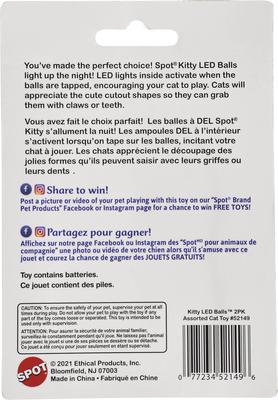 Show full view: Ethical Pet Kitty Electronic Ball Cat Toy, Blue/Purple, 2 count slide 2 of 5