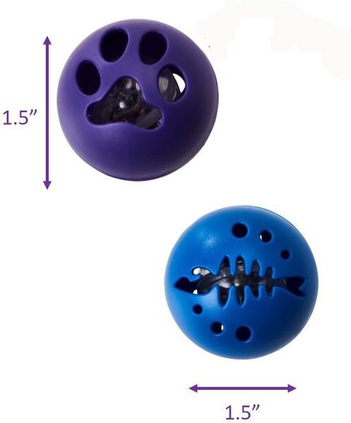 Ethical Pet Kitty Electronic Ball Cat Toy, Blue/Purple, 2 count