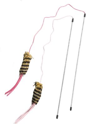 Show full view: Ethical Pet Leather Strand Teaser Wand Cat Toy, Color Varies slide 2 of 6