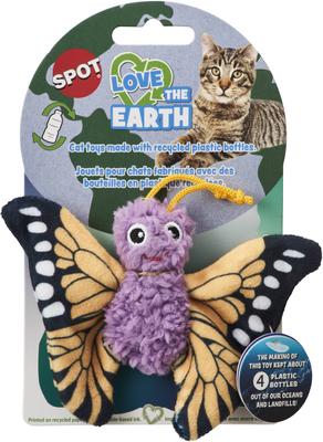 Show full view: Ethical Pet Love The Earth Butterfly Plush Cat Toy, Color Varies, 1 count, 4-in slide 6 of 9
