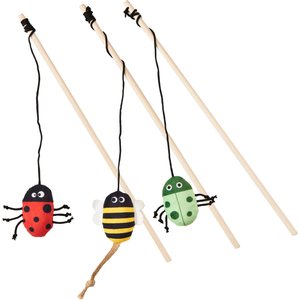 Ethical Pet Love The Earth Insect Teaser Wand Cat Toy with Catnip, 1 count, Character Varies