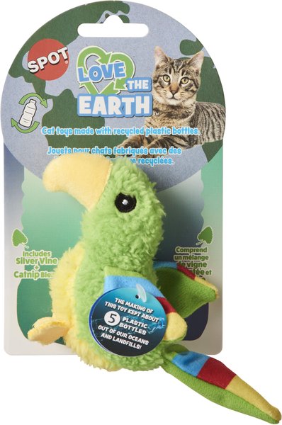 Ethical Pet Love The Earth Parrot Plush Cat Toy with Catnip, Assorted
