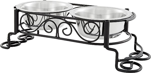 Ethical Pet Mediterranean Double Diner Non-Skid Elevated Dog & Cat Bowls