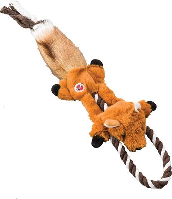 Show full view: Ethical Pet Mini Skinneeez Tugs Fox Stuffing-Free Squeaky Plush Dog Toy, Color Varies slide 1 of 3