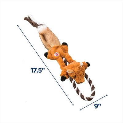 Show full view: Ethical Pet Mini Skinneeez Tugs Fox Stuffing-Free Squeaky Plush Dog Toy, Color Varies slide 2 of 3