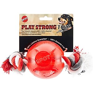 Ethical Pet Play Strong Ball & Rope Tough Dog Chew Toy, 3.75-in