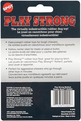 Show full view: Ethical Pet Play Strong Rubber Bone Tough Dog Chew Toy, 5.5-in slide 4 of 6