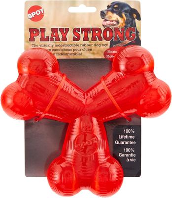 Show full view: Ethical Pet Play Strong Rubber Trident Tough Dog Chew Toy, 6-in slide 3 of 7