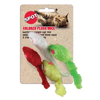 Show full view: Ethical Pet Plush Mice Cat Toy with Catnip, 4-pack slide 1 of 3