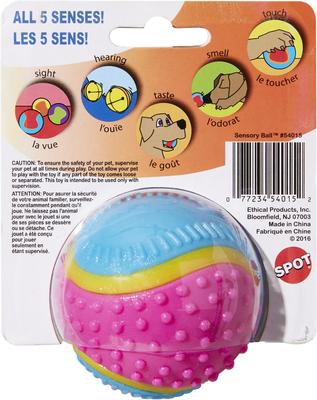 Ethical Pet Sensory Ball Tough Dog Chew Toy, Color Varies