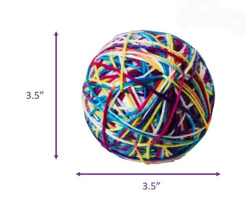 Show full view: Ethical Pet Sew Much Fun Yarn Ball Cat Toy with Catnip, Multicolor, 3.5-in, 1 count slide 3 of 4