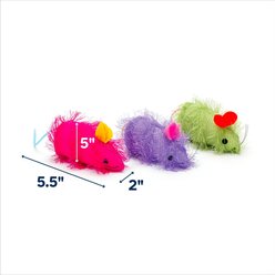 Ethical Pet Shaggy Mouse Cat Toy with Catnip, Color Varies, 4-in, 1 count slide 2 of 2