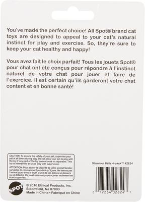 Show full view: Ethical Pet Shimmer Balls Cat Toy, 4-pack slide 3 of 6