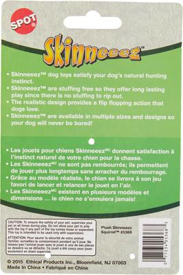 Show full view: Ethical Pet Skinneeez Forest Series Squirrel Stuffing-Free Squeaky Plush Dog Toy, 23-in slide 3 of 6