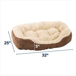 Ethical Pet Sleep Zone Carved Plush Bolster Cat & Dog Bed, Chocolate, 32-in slide 2 of 2