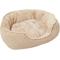 Show in main carousel: Ethical Pet Sleep Zone Carved Plush Bolster Cat & Dog Bed, Tan, 32-in slide 2 of 6