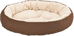 Ethical Pet Sleep Zone Checkerboard Napper Bolster Dog Bed, Chocolate, 20-in
