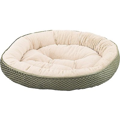Ethical Pet Ethical Pet Sleep Zone Checkerboard Napper Bolster Dog Bed, Sage, 20-in