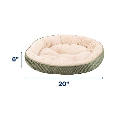 Show full view: Ethical Pet Sleep Zone Checkerboard Napper Bolster Dog Bed, Sage, 20-in slide 2 of 4