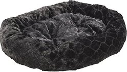 Ethical Pet Sleep Zone Diamond Cut Lounger Bolster Dog Bed, Black, 27-in