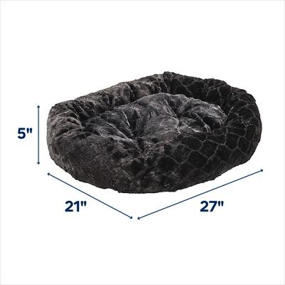 Show full view: Ethical Pet Sleep Zone Diamond Cut Lounger Bolster Dog Bed, Black, 27-in slide 3 of 3