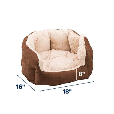 Show full view: Ethical Pet Sleep Zone Reversible Cushion Cuddler Bolster Cat & Dog Bed, Chocolate, 18-in slide 2 of 4