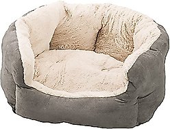 Ethical Pet Sleep Zone Reversible Cushion Cuddler Bolster Cat & Dog Bed, Gray, 18-in
