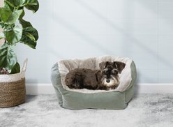 Ethical Pet Sleep Zone Reversible Cushion Cuddler Bolster Cat & Dog Bed, Sage, 18-in