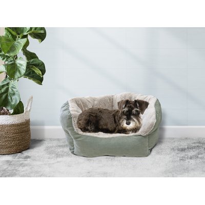 Ethical Pet Ethical Pet Sleep Zone Reversible Cushion Cuddler Bolster Cat & Dog Bed, Sage, 18-in