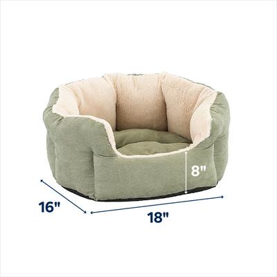 Show full view: Ethical Pet Sleep Zone Reversible Cushion Cuddler Bolster Cat & Dog Bed, Sage, 18-in slide 2 of 3