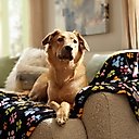 Ethical Pet Snuggler Patterned Dog Blanket, Black, 60-in