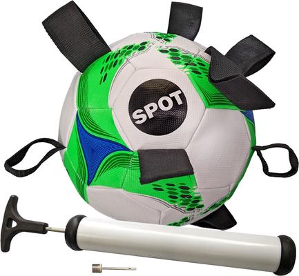 Show full view: Ethical Pet Soccer Ball with EZ Tabs Outdoor Ball Dog Toy, 9-in slide 2 of 4