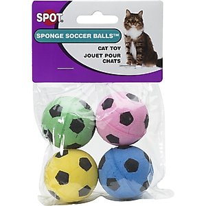 Ethical Pet Sponge Soccer Ball Cat Toy, 4-pack