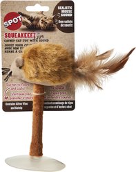 Ethical Pet Squeakeeez Mouse On Suction Cup Plush Cat Toy with Catnip, Assorted