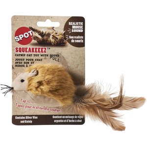 Ethical Pet Squeakeeez Plush Mouse Cat Toy with Catnip, Assorted