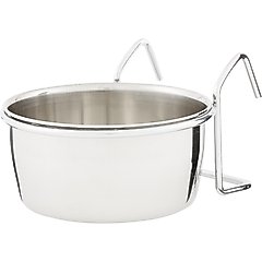 Ethical Pet Stainless Steel Coop Cup Wire Hanger Kennel Pet Bowl, 1.25-cup