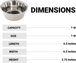 Ethical Pet Stainless Steel Mirror Finish Dog Bowl, 1-qt slide 2 of 5